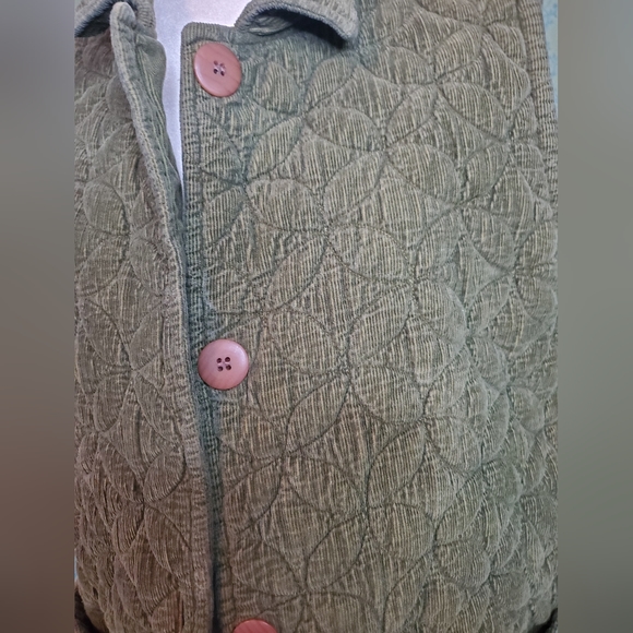 Eucalyptus Handmade In Guatemala Quilted Green Boho Vest, Size Medium - Picture 3 of 8